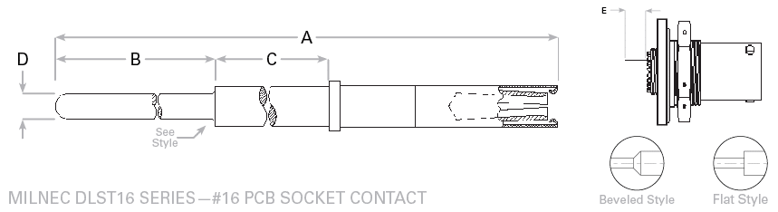 38999 Series I Size 16 PCB Socket Contacts
